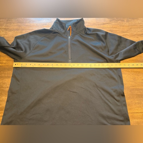Timberland 3/4 Zip Pullover Lightweight Jacket Mens SZ 2XL Black Orange Casual - Picture 6 of 7